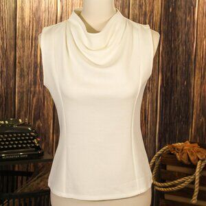 Banana Republic Women's Ivory Scuba Cowl-Neck Tank Top Size S -- NWT